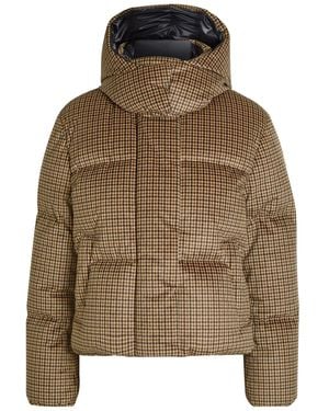 Moncler Quierzy Padded Houndstooth Velvet Jacket - Brown
