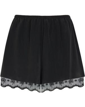 Simone Rocha Lace-Trim Woven Shorts - Black