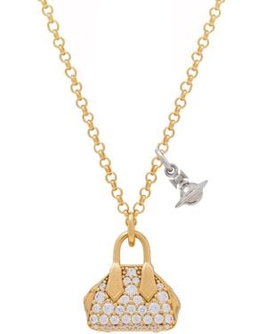 Vivienne Westwood Yasmine Crystal-Embellished Pendant Necklace - Metallic