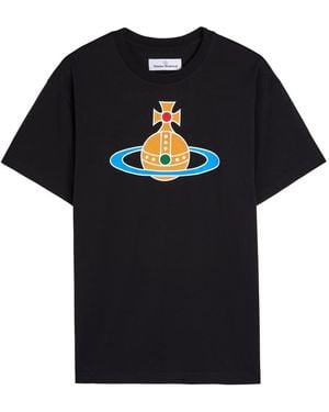 Vivienne Westwood Orb-Print Stretch-Cotton T-Shirt - Black