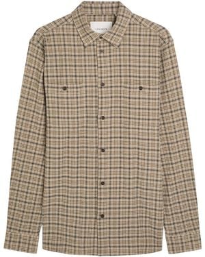 Les Deux John Checked Woven Shirt - Brown