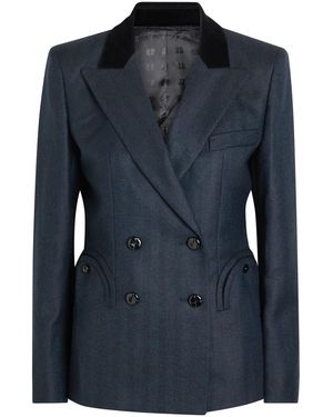 Blazé Milano Charmer Herringbone Wool Blazer - Blue