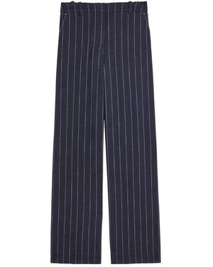 Jonathan Simkhai Tavar Pinstripe Straight-Leg Canvas Trousers - Blue