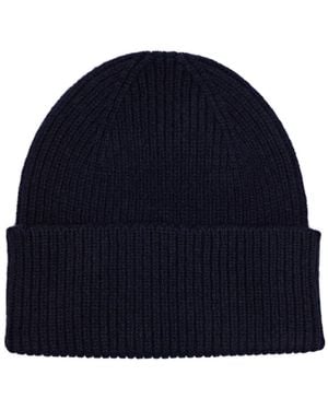 COLORFUL STANDARD Ribbed Wool Beanie - Blue