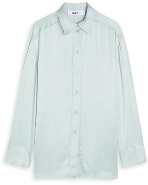 Day Birger et Mikkelsen Strong Open-Back Satin Shirt - Blue