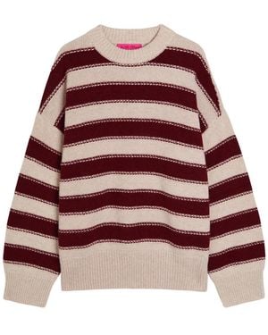 The Elder Statesman Braided Striped Cashmere Jumper - Red