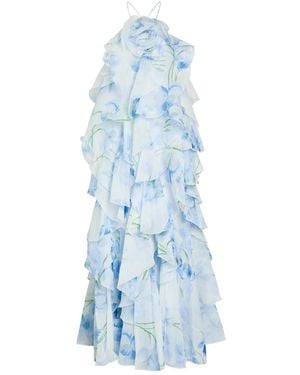 Aje. Pandorea Ruffled Chiffon Maxi Dress - Blue