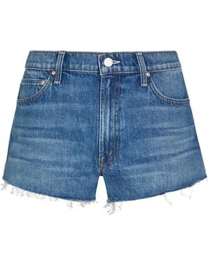 Mother The Dodger Fray Denim Shorts - Blue