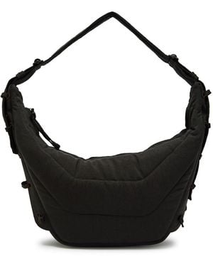Lemaire Medium Soft Game Quilted Nylon Canvas Shoulder Bag - Black