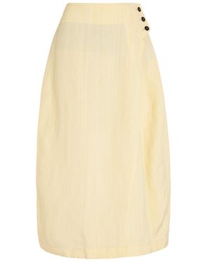 Studio Nicholson Wrapped Effect Woven Cotton Midi Skirt - Natural