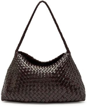 Dragon Diffusion Santa Maria Woven Leather Shoulder Bag - Black