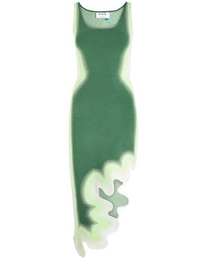 Ph5 Aster Reversible Wavy Asymmetric Stretch-Knit Mini Dress - Green