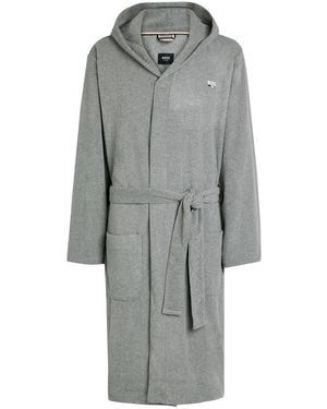 BOSS Logo Terry Robe - Gray