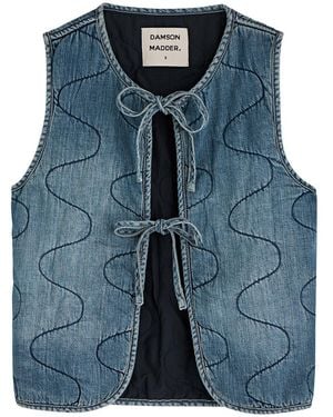 Damson Madder Tilly Quilted Denim Gilet - Blue