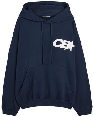 Cole Buxton Star Racing Hooded Printed Cotton Sweatshirt - Blue