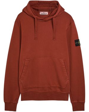 Stone Island Hooded Cotton Sweatshirt - Red