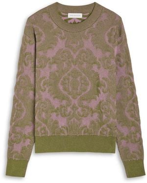 Dries Van Noten Mélange Cotton-Blend Jumper - Green