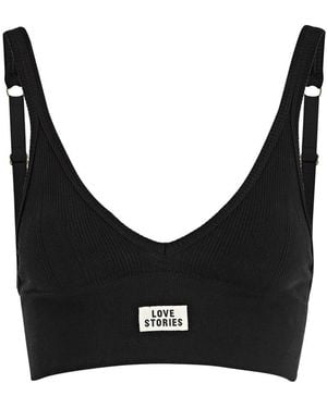 Love Stories Posey Cotton-Blend Soft-Cup Bra - Black