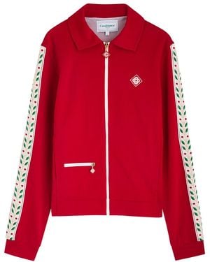 CASABLANCA Tricot Paneled Track Jacket - Red
