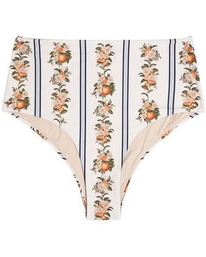 Agua Bendita Floral-Print Bikini Briefs - White