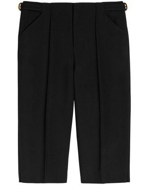 Chloé Slim-Leg Wool Cropped Capri Trousers - Black