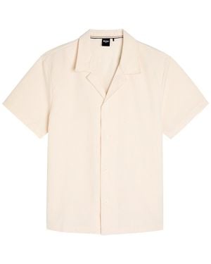 BOSS Striped Seersucker Shirt - Natural