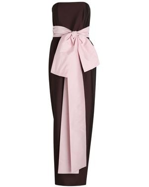 BERNADETTE Lina Bow-Embellished Taffeta Maxi Dress - Black