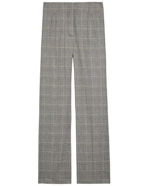 Veronica Beard Jude Checked Straight-Leg Trousers - Grey