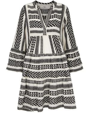 Devotion Devotion Ella Embroidered Cotton Mini Dress - Grey