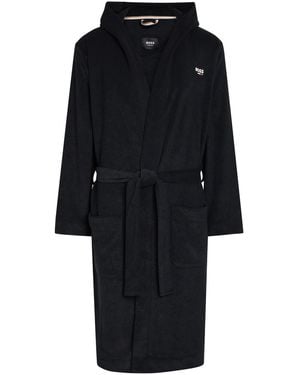 BOSS Hooded Terry Robe - Black