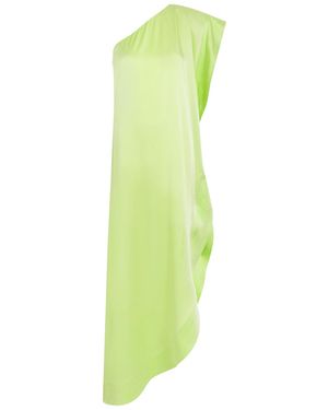 Stella McCartney Envers One-Shoulder Satin-Crepe Maxi Dress - Green
