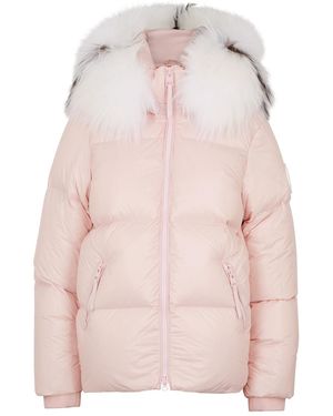 ARCTIC ARMY Fur-Trimmed Quilted Shell Jacket - Pink