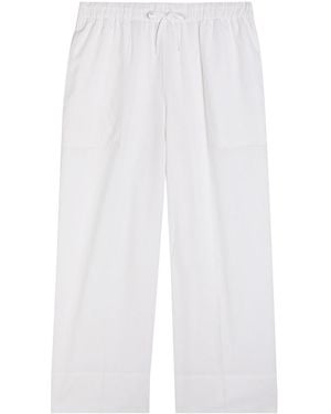 TOTEME Wide-Leg Cotton And Linen-Blend Trousers - White