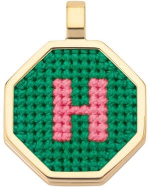 Maria Frering Letter H Pendant-Plated Necklace - Green