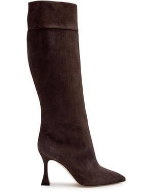 Manolo Blahnik Miralonepla 90 Suede Knee-High Boots - Brown