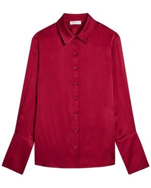 Anine Bing Amanda Silk-Blend Shirt - Red