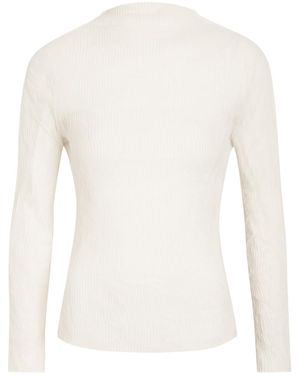 Issey Miyake Pleated Semi-Sheer Chiffon Top - White