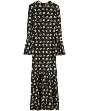 La DoubleJ Alba Floral-Print Stretch-Jersey Maxi Dress - Black