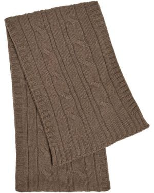 John Smedley Wooton Cable-Knit Cashmere And Wool-Blend Scarf - Brown