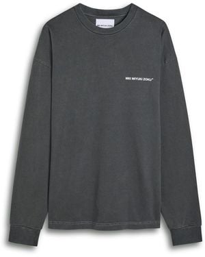 MKI Miyuki-Zoku Uniform Logo-Print Cotton T-Shirt - Grey