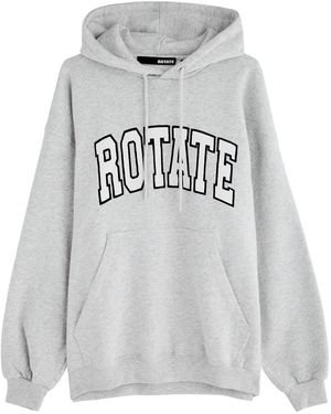 ROTATE SUNDAY Logo Hooded Cotton Sweatshirt - Grey