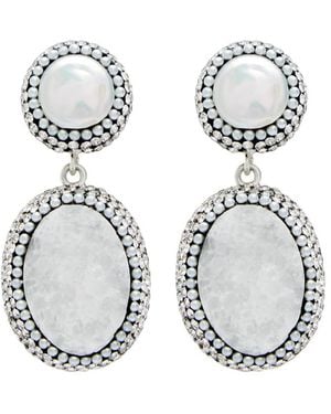 SORU Baroque And Chalcedony Sterling Drop Earrings - White
