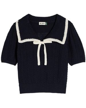 RIXO London Pippa Bow-Appliquéd Cotton Top - Blue