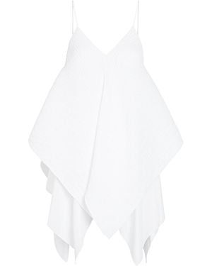 JW Anderson Pleated Asymmetric Chiffon Top - White