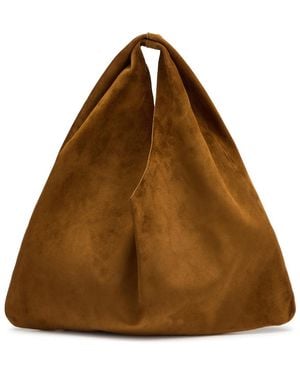 The Row Bindle Small Suede Top Handle Bag - Brown