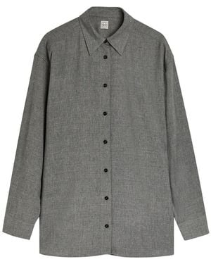 TOTEME Melange Woven Shirt - Grey