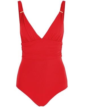 Melissa Odabash Panarea Plunge Swimsuit - Red