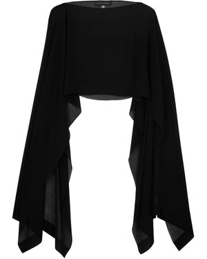 Talbot Runhof Chiffon Poncho - Black
