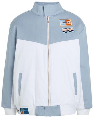 AN-Y1 Formula Appliquéd Padded Cotton Bomber Jacket - Blue