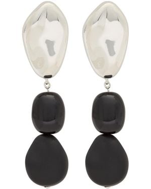 AGMES Tess Sterling Drop Earrings - White